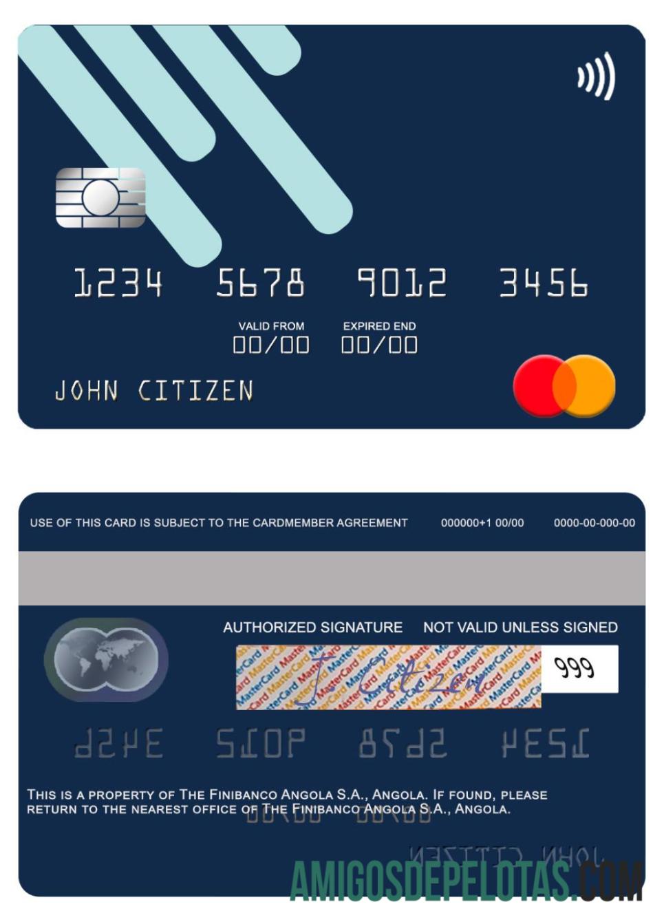 Angola Finibanco Angola S.A. Mastercard modelo